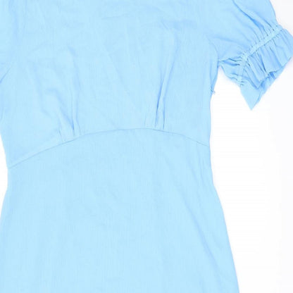 Finery Womens Blue Polyester A-Line Size 18 Round Neck Zip