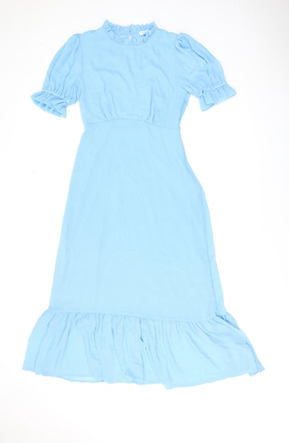 Finery Womens Blue Polyester A-Line Size 10 Round Neck Zip