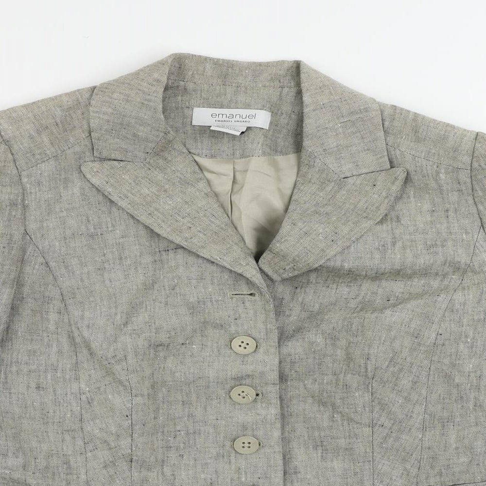 Emanuel Ungaro Womens Beige Jacket Blazer Size 10 Button
