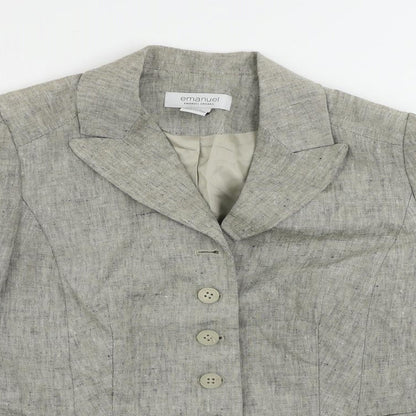 Emanuel Ungaro Womens Beige Jacket Blazer Size 10 Button