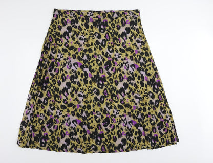 Marks and Spencer Womens Multicoloured Animal Print Polyester A-Line Skirt Size 22 - Elastic Waist