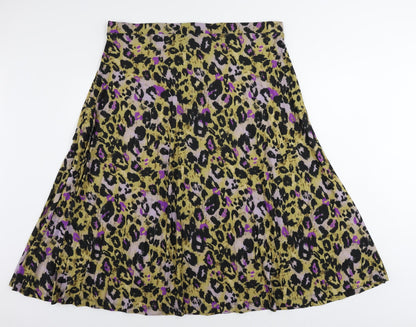 Marks and Spencer Womens Multicoloured Animal Print Polyester A-Line Skirt Size 22 - Elastic Waist