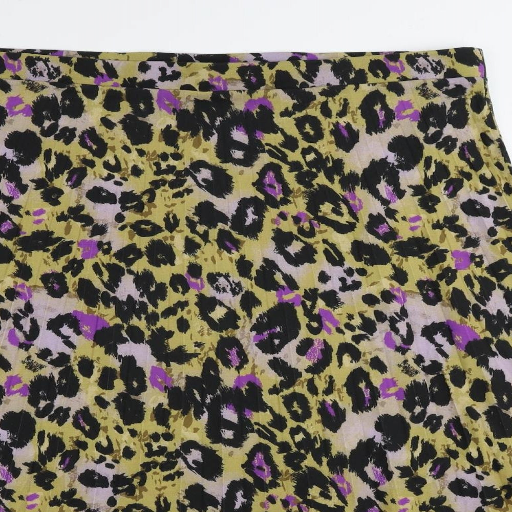 Marks and Spencer Womens Multicoloured Animal Print Polyester A-Line Skirt Size 22 - Elastic Waist