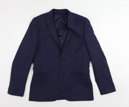 Mens UK Size 40 Moss London Regular Blue Suit Jacket