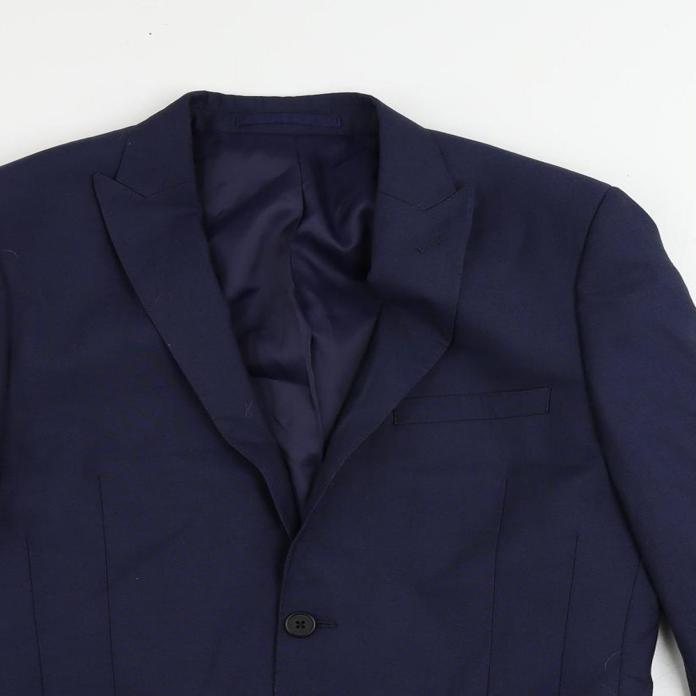 Mens UK Size 40 Moss London Regular Blue Suit Jacket