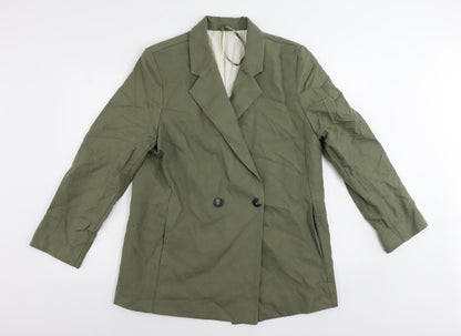 Per Una Womens Green Jacket Blazer Size 14 Button