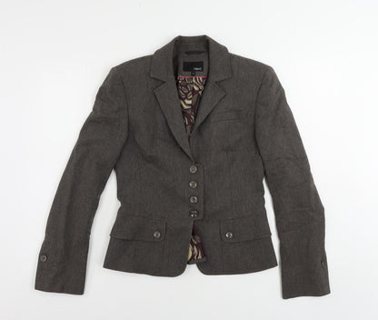 NEXT Womens Brown Jacket Coat Size 10 Button