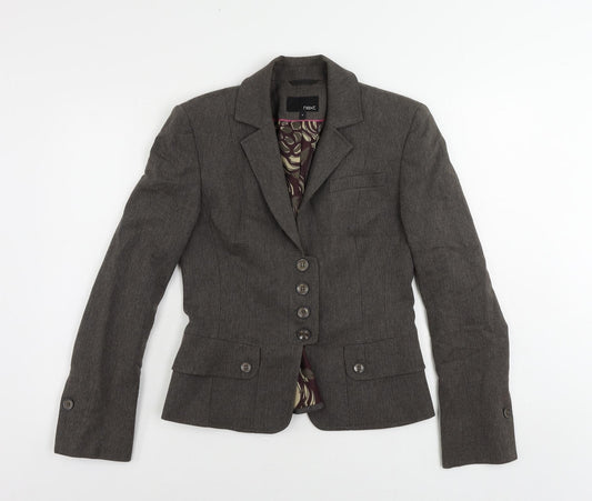 NEXT Womens Brown Jacket Coat Size 10 Button