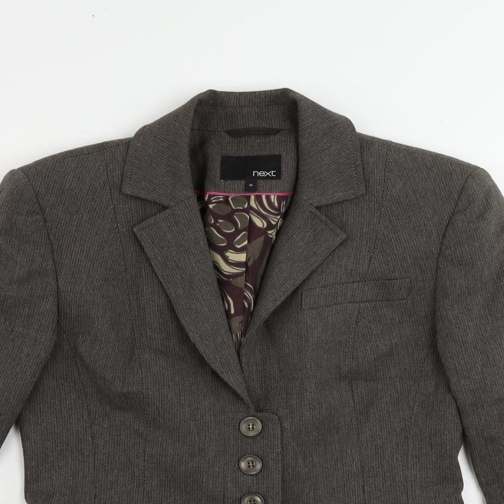 NEXT Womens Brown Jacket Coat Size 10 Button