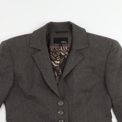 NEXT Womens Brown Jacket Coat Size 10 Button