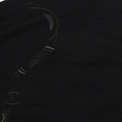 Nitya Womens Black Jacket Blazer Size 10 Button - Embroidered