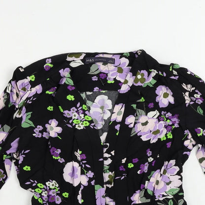 Womens UK Size 6 Marks and Spencer Black Basic Button-Up