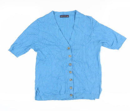 Womens UK Size S Marks and Spencer Blue Basic Button-Up