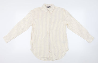 Womens UK Size 6 Marks and Spencer Ivory Basic Button-Up