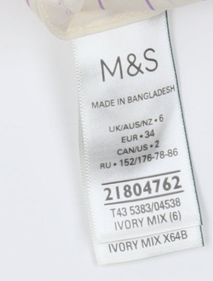 Womens UK Size 6 Marks and Spencer Ivory Basic Button-Up