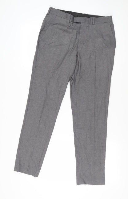 Womens UK Size L Marks and Spencer Regular Fit Dress Pants Grey Trousers