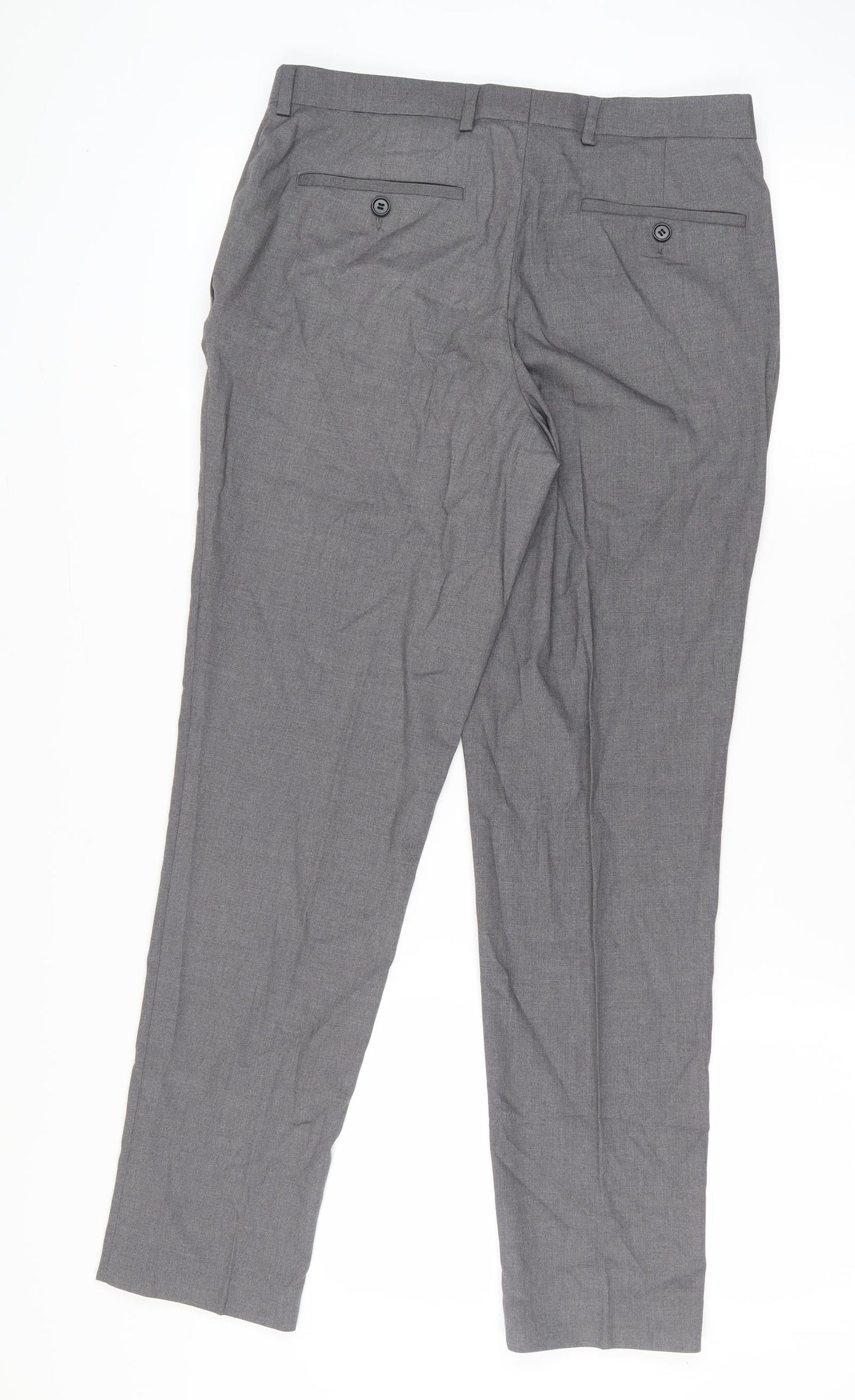 Womens UK Size L Marks and Spencer Regular Fit Dress Pants Grey Trousers