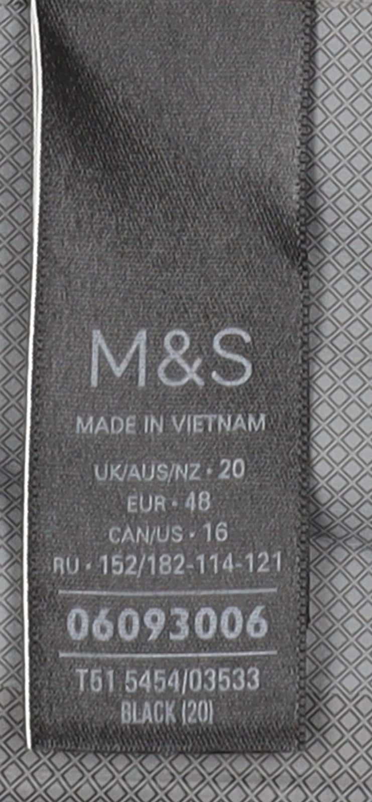 Unisex Adults UK Size 20 Marks and Spencer Black Basic Jacket