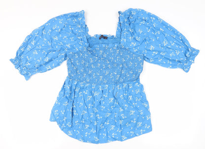 Womens UK Size 14 Marks and Spencer Blue Tunic Blouse