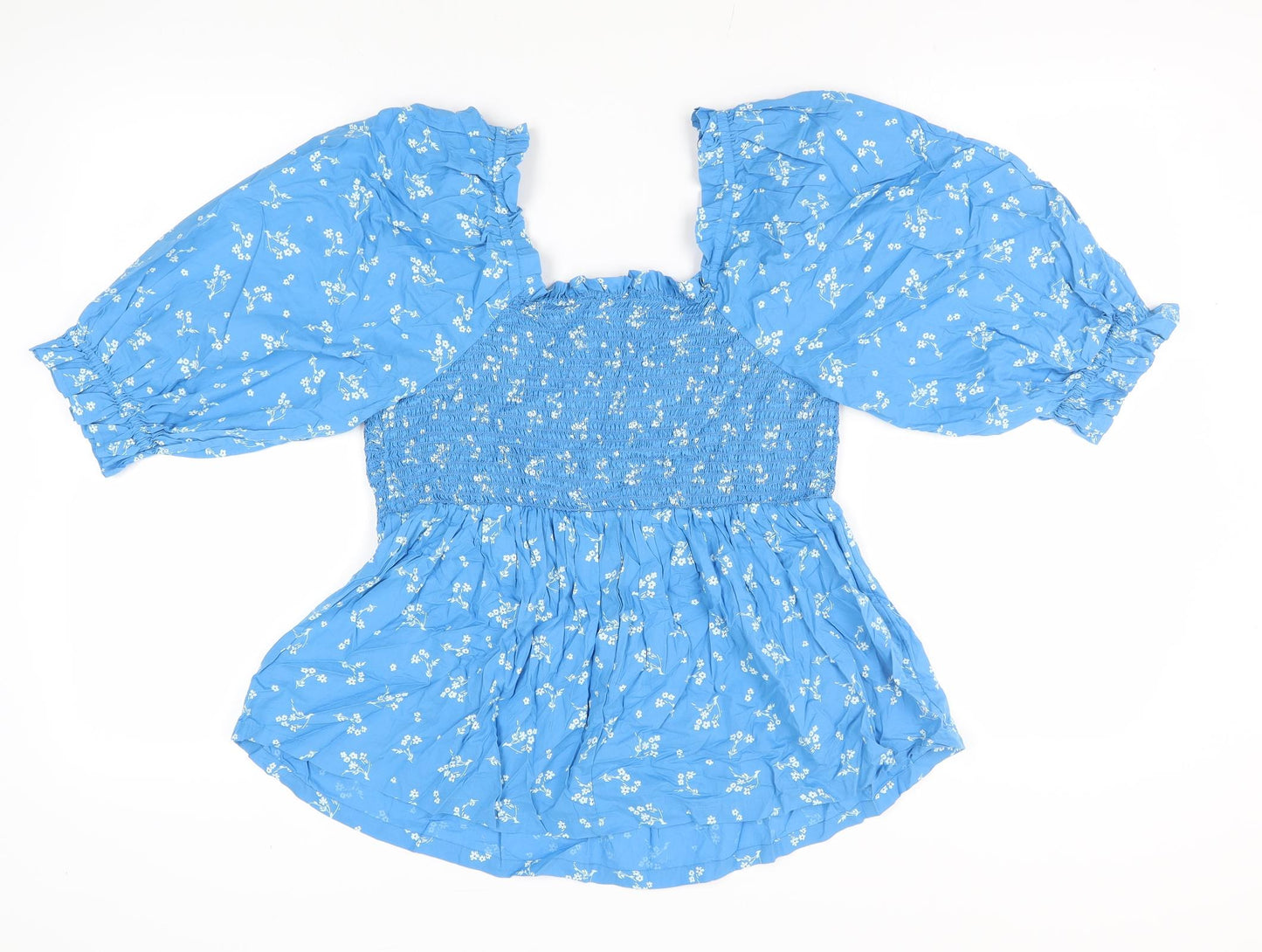 Womens UK Size 14 Marks and Spencer Blue Tunic Blouse