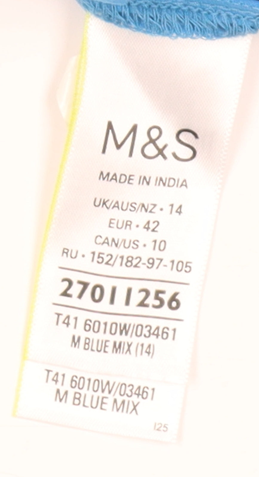 Womens UK Size 14 Marks and Spencer Blue Tunic Blouse