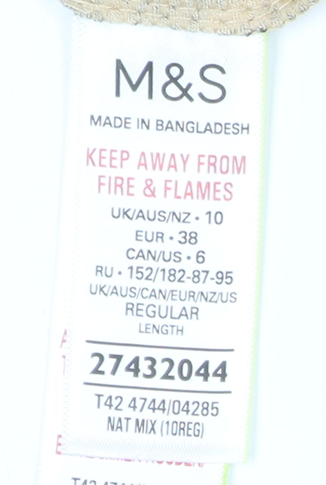 M&S Women Beige Animal Print A-Line Knee Dress 10