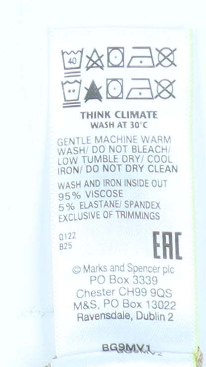 M&S Women Beige Animal Print A-Line Knee Dress 10