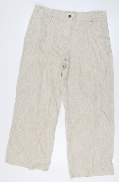 Womens UK Size 18 Marks and Spencer Classic Fit  Beige Trousers