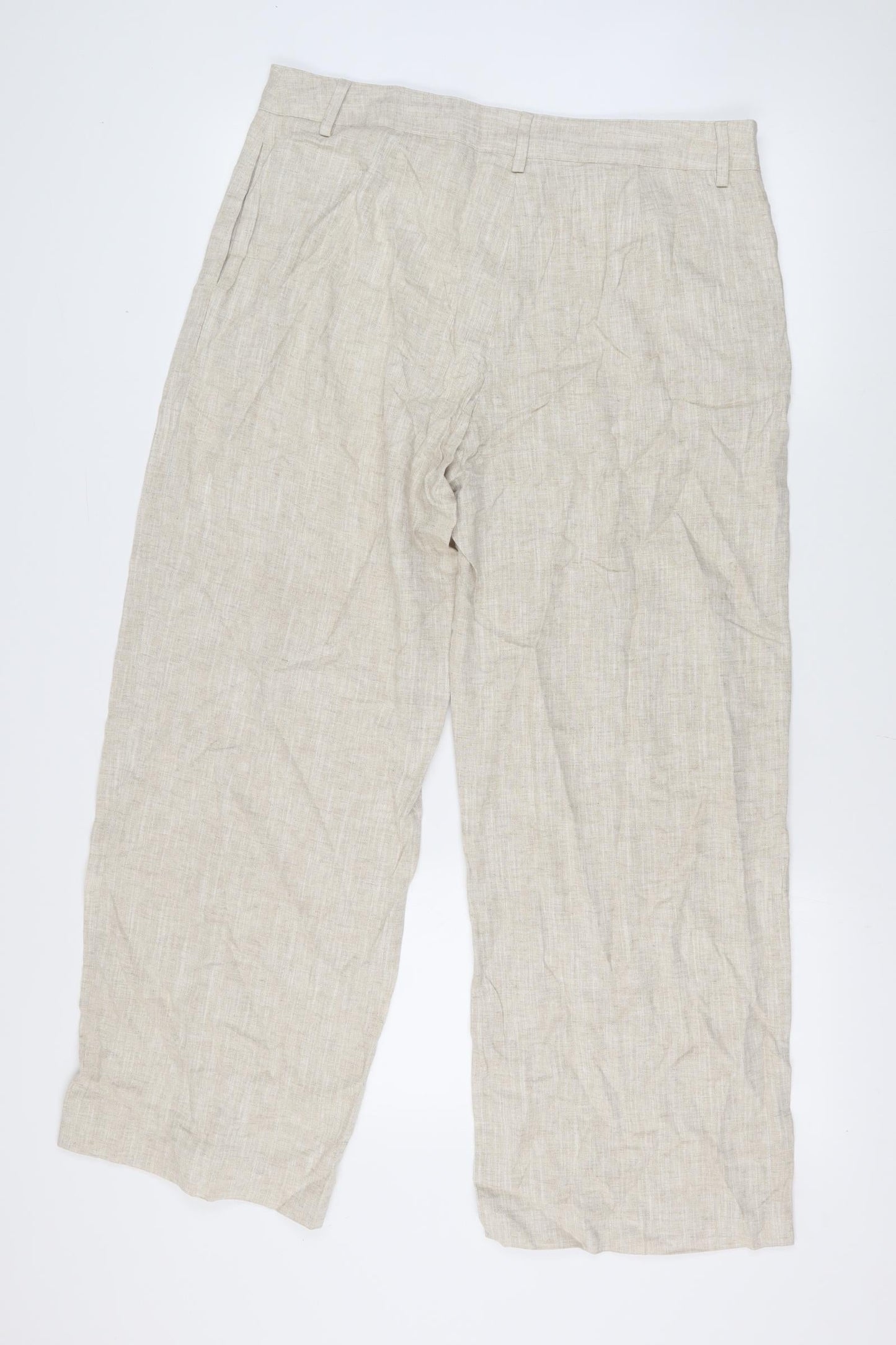 Womens UK Size 18 Marks and Spencer Classic Fit  Beige Trousers