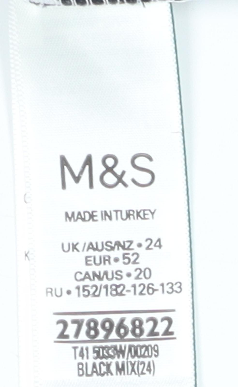 Womens UK Size 24 Marks and Spencer Black Camisole Tank