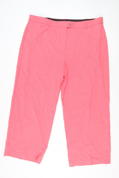 Womens UK Size 24 Marks and Spencer Classic Fit Cropped Pink Trousers