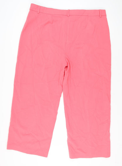 Womens UK Size 24 Marks and Spencer Classic Fit Cropped Pink Trousers