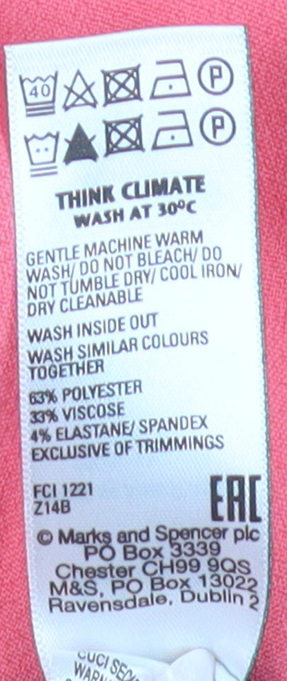 Womens UK Size 24 Marks and Spencer Classic Fit Cropped Pink Trousers
