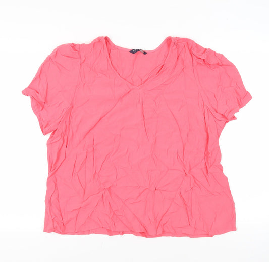 Womens UK Size 22 Marks and Spencer Pink Basic T-Shirt
