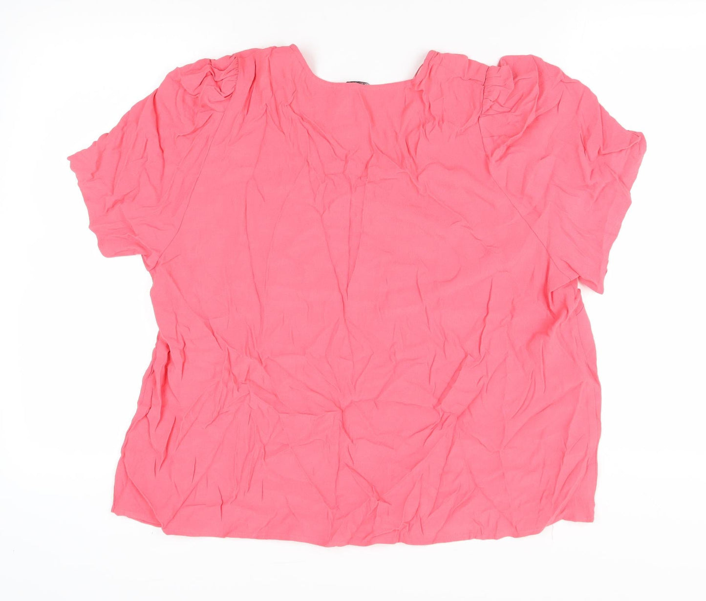 Womens UK Size 22 Marks and Spencer Pink Basic T-Shirt