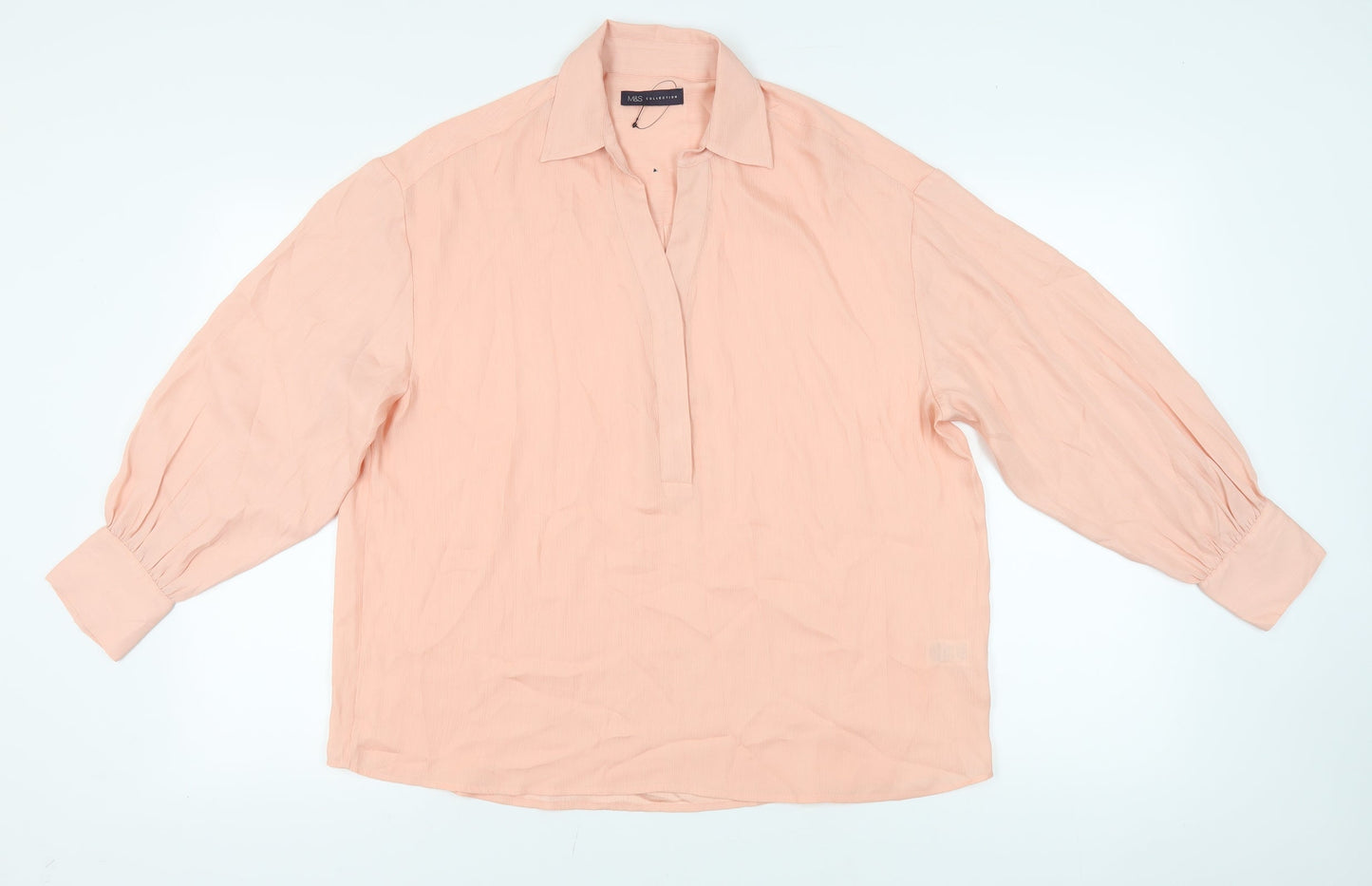 Womens UK Size 14 Marks and Spencer Pink Basic Blouse