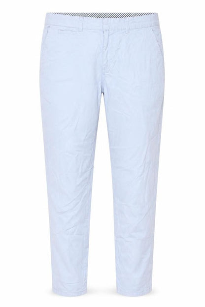 RESERVED Womens Blue Cotton Trousers Size 10 L27 in Regular Button
