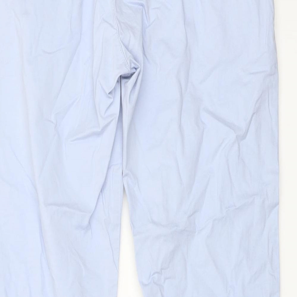 RESERVED Womens Blue Cotton Trousers Size 10 L27 in Regular Button