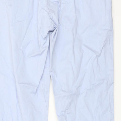 RESERVED Womens Blue Cotton Trousers Size 10 L27 in Regular Button