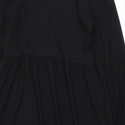 New Look Womens Black Polyester A-Line Size 12 Round Neck Pullover