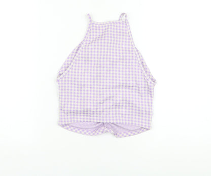 Womens UK Size S Zara Purple Cropped T-Shirt