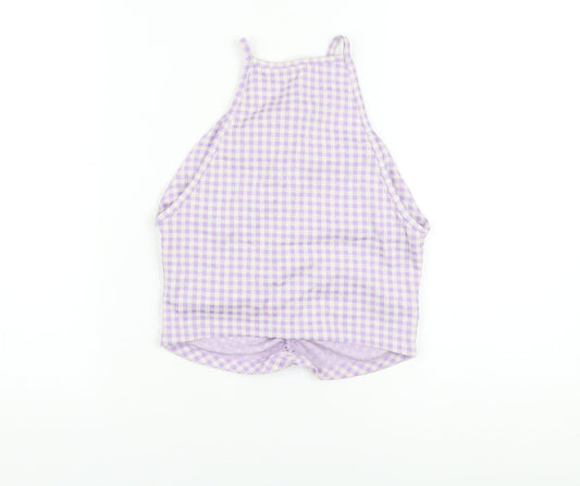 Womens UK Size S Zara Purple Cropped T-Shirt