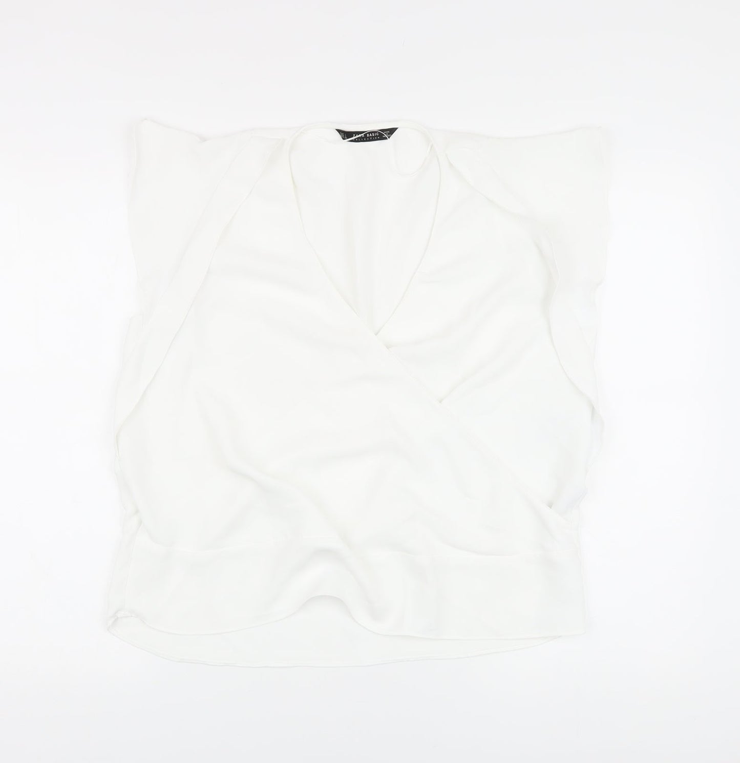 Womens UK Size L Zara White Basic Blouse