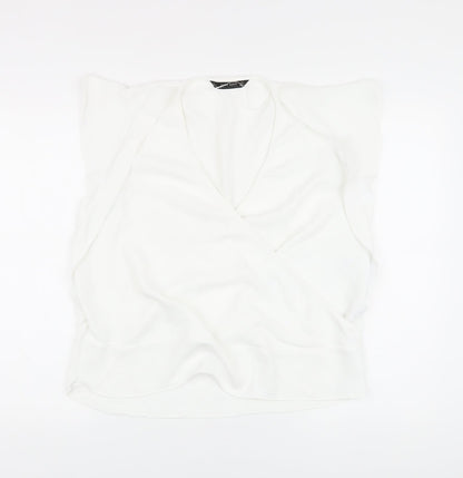 Womens UK Size L Zara White Basic Blouse