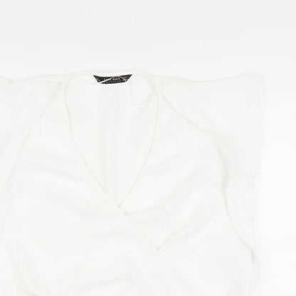 Womens UK Size L Zara White Basic Blouse
