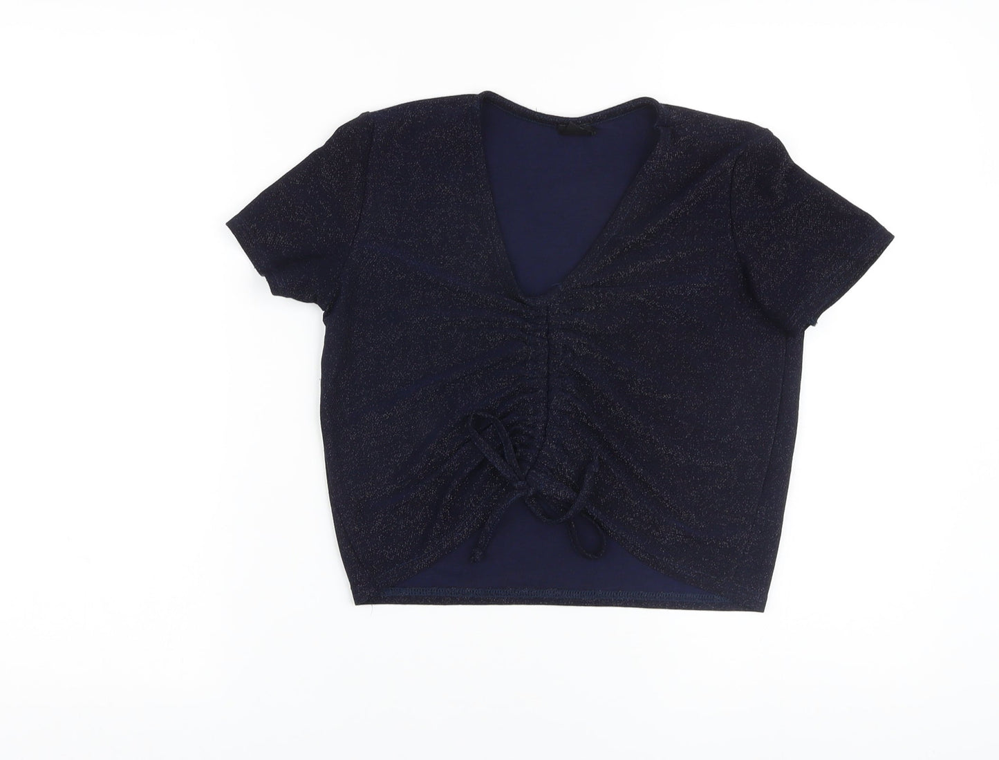 Womens UK Size M Urban Outfitters Blue Cropped T-Shirt