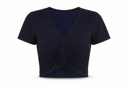 Womens UK Size M Urban Outfitters Blue Cropped T-Shirt