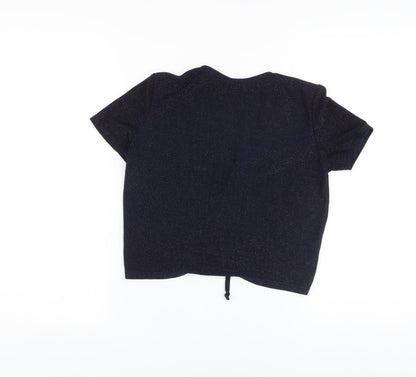 Womens UK Size M Urban Outfitters Blue Cropped T-Shirt