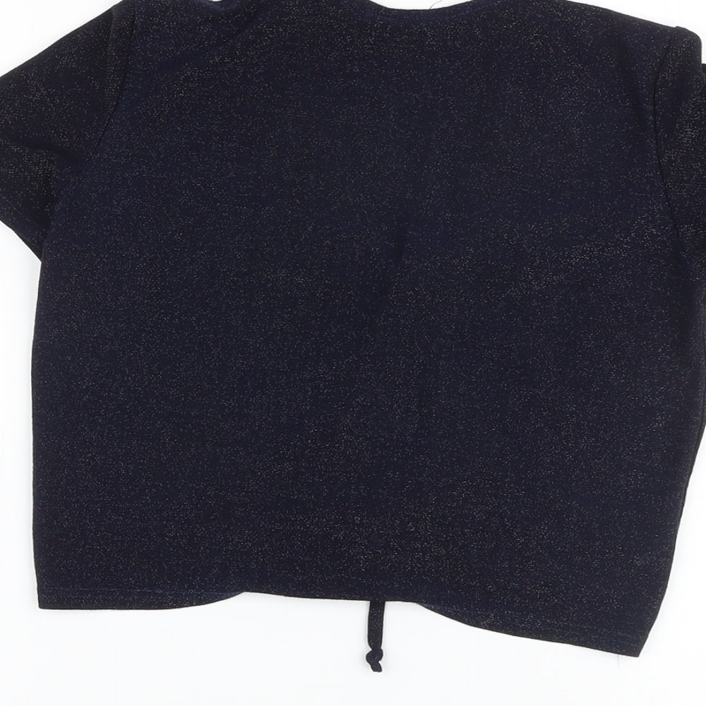 Womens UK Size M Urban Outfitters Blue Cropped T-Shirt