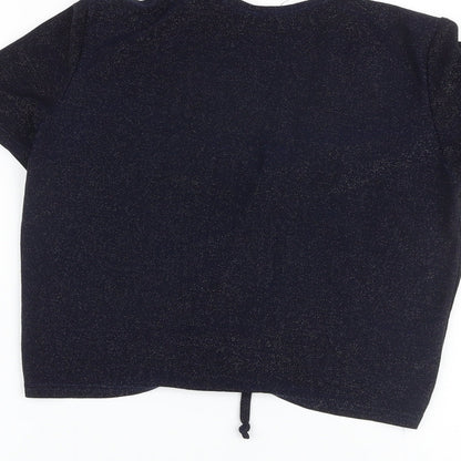 Womens UK Size M Urban Outfitters Blue Cropped T-Shirt